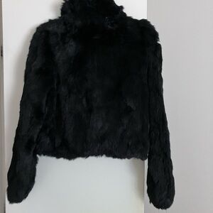 Elegant Black Faux Fur Jacket